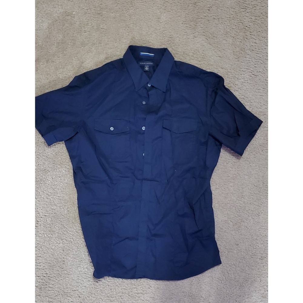 Banana Republic Navy short sleeve button up
